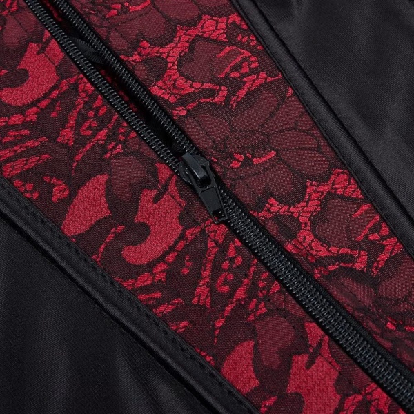 Korsetter for kvinner Overbust Bustier Topp Gotisk Sexy Skulder Red 2928 M