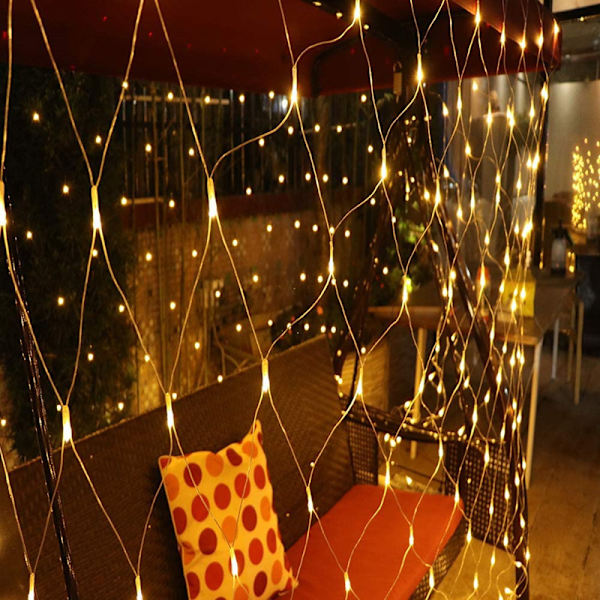 200 LED jouluvalot 3 x 2 m Kylmä valkoinen 3*2Meter-【110V】Riktigt vitt