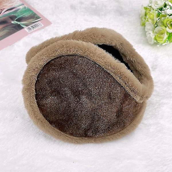 Korvaläpät Naiset Miehet Kuulosuojaimet Mies Pehmoinen Kantotyylinen Korvalappu Rento Pidä Lämmin Fleece Talvi Ulkoilu Suojus Brown