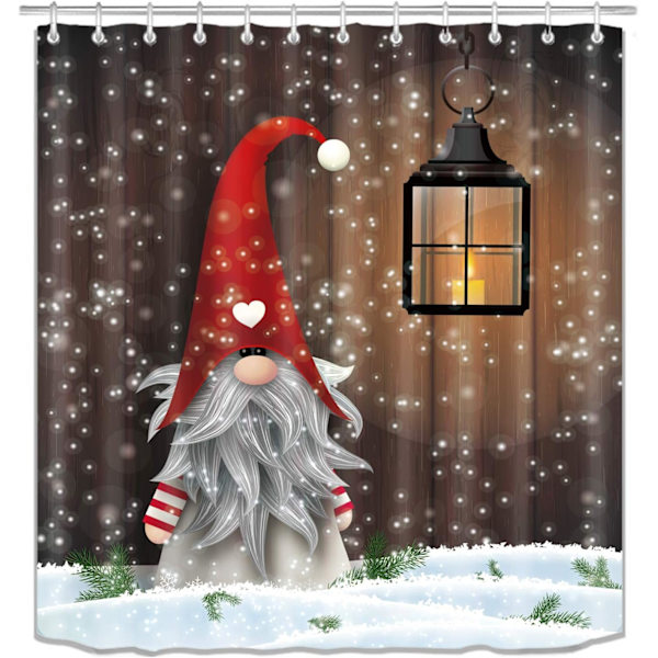 Jultomtar duschdraperi för badrum, god jul Sho