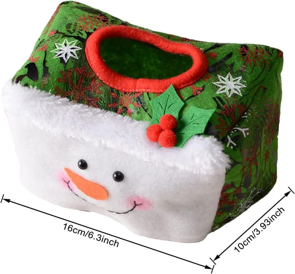 2Pcs Christmas Tissue Box Cover,Rectangular Napkin Holder Storage Box Cover for Home Kitchen Decor Party Supplies