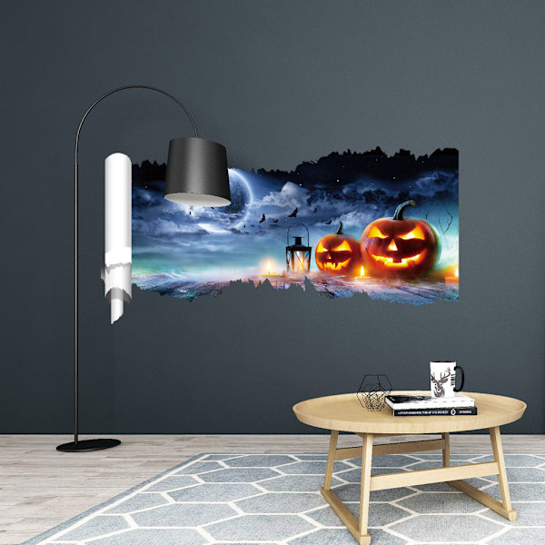 Halloween fönsterdekor 3D skrämmande väggdekaldekor prydnader