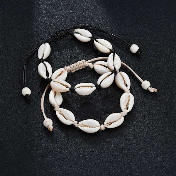 Justerbart Armbånd med hvide muslingeskaller - white