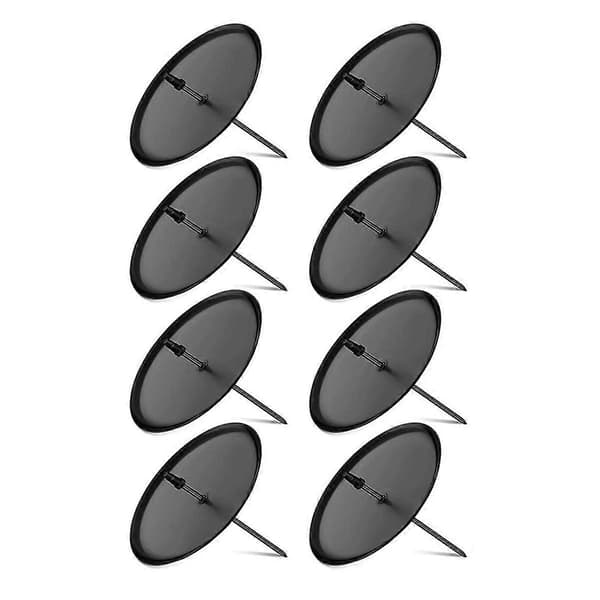 8-pakning kranselysestaker 8 cm, metall - lysestake, kubbelys, koniske lyskranser for plugging