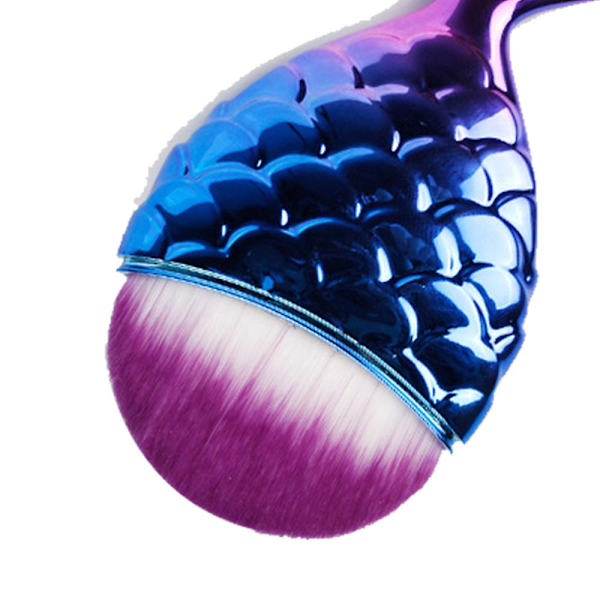 Sjöjungfrusminkborste, Foundation Brush Powder Blush Foundation, Sminkborste, Sjöjungfrusminkborste med ask, Fishtail Sminkborste Shape7