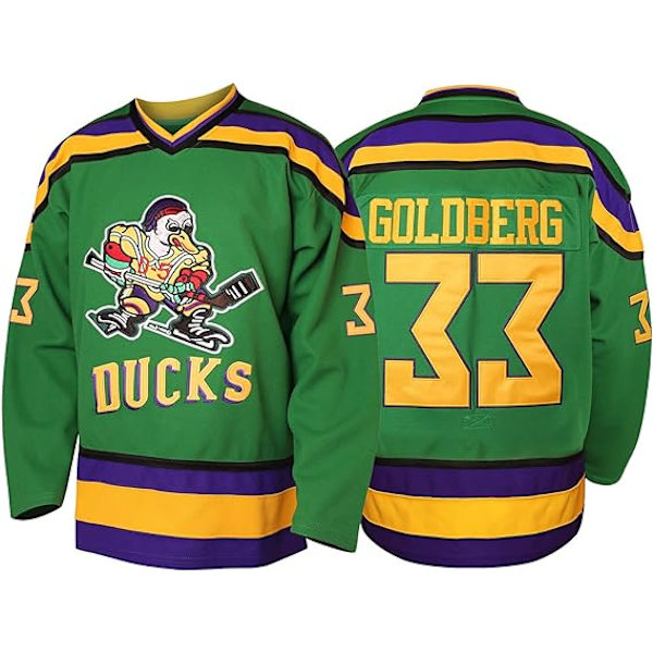Miesten Mighty Ducks 96 Charlie Conway 99 Adam Banks 33 Greg Goldberg Elokuva Jääkiekkopaita Vihreä 33 XXXL