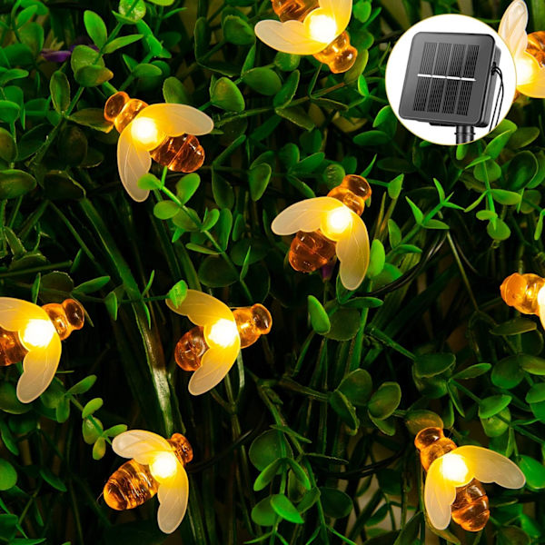 Soldrevne Honeybee Udendørs Lys, 40 LED Vandtæt