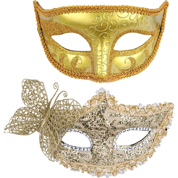 Par Maskerad Masker Set Venetian Party Mask Plast Halloween