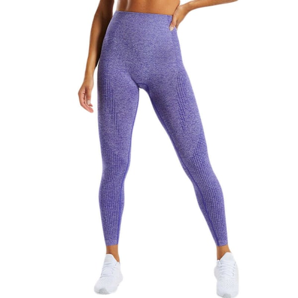 Kvinnors hög midja Yoga Leggings Löpning Sport Gym Byxor Träning sky blue M