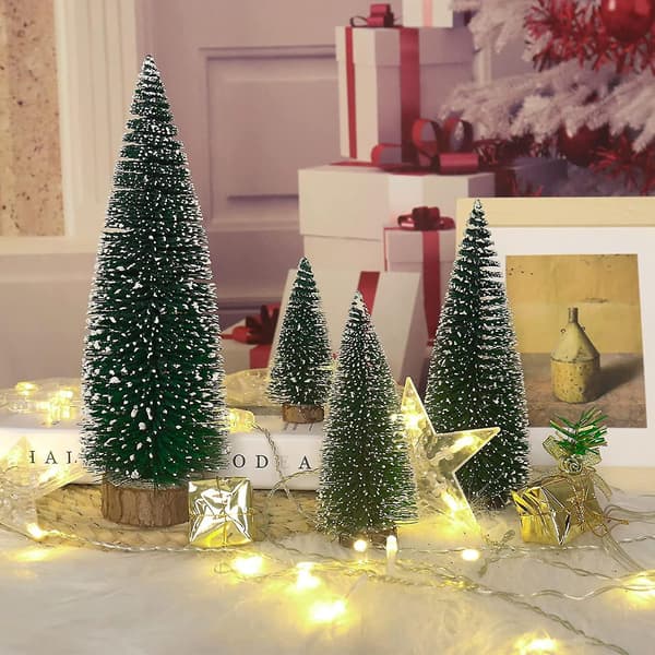 KKSHINE Desktop Miniatyr Pine Tree Bordsskiva Julgran Small Pine Tree Decor Christmas Tree Toppers