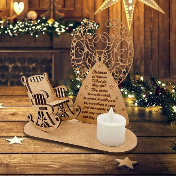 Julminnesljus träprydnader, Paradise Christmas gungstol med LED ljus värmeljus