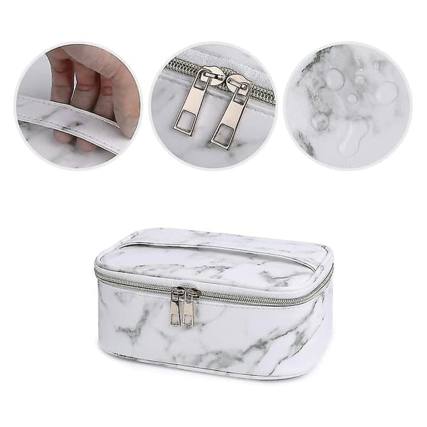 4st Kosmetisk väska Sminkväska för resor Bärbar Makeup Bagpu Läder