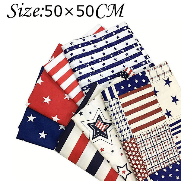 7st 50 cm X 50 cm bomullspoplintyg DIY-tyg Quiltning Sy lapptäcke