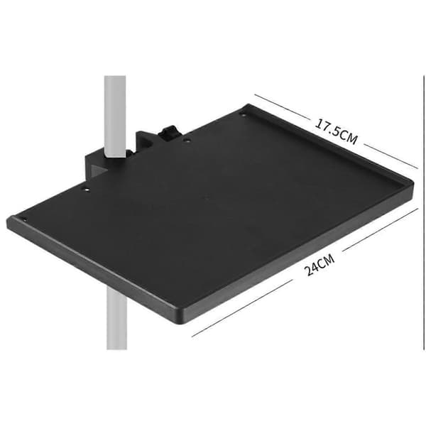 Mikrofonstativbricka med klämfäste för stånghållare, mikrofonstativbord med 24x17,5 cm (stativ ingår EJ)