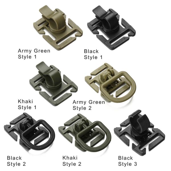 1/2/5 st D Ring Clip Mountain Clamp SVART 1 STIL 1 STIL 1