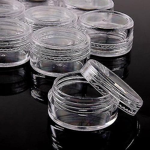 50 stycken bärbara kosmetiska provbehållare 5 grams plastkrämburkar
