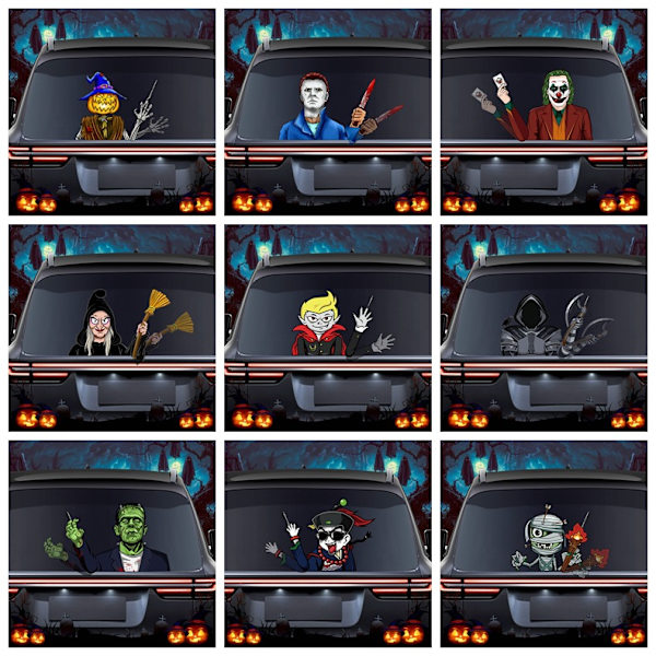 (1 pakkaus) Halloween-pyyhkijätarra Irrotettava auton takalasinpyyhkijän tarra Autotarra (Tohtori Rutto -pyyhkijä)