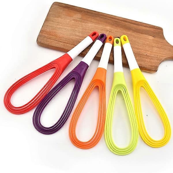 Visp, Kreativ Eggvisp, Sammenleggbar Eggmikser, Bake- og Kokeutstyr for Egg, Skumvisp, 29*7.8CM oransje