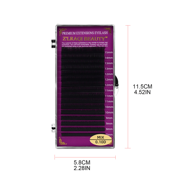 Volym ögonfransförlängning 0,07/0,1 mm C/D Curl 8-15 mm Längd Easy Fan Volym Fransar Blandningsbricka 7-15 mm Blooming Lashes Mix 0.07D
