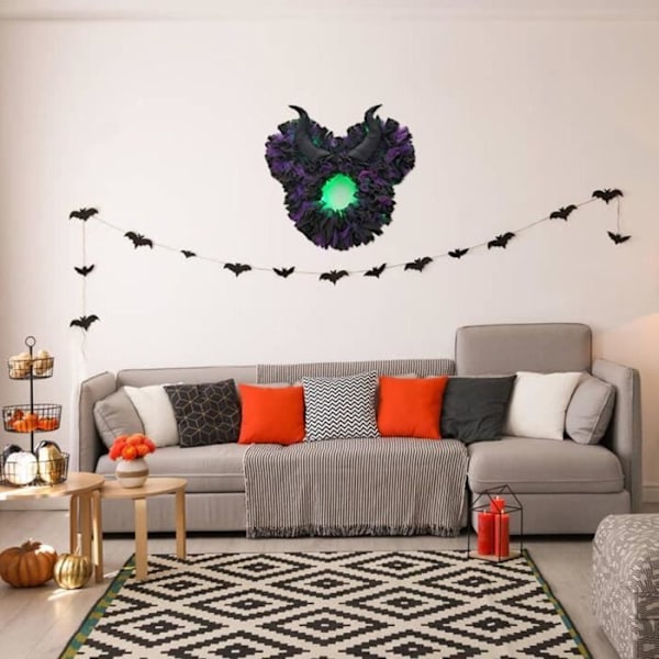 HURRISE Halloween Horn Garland - Spöklik dörrdekoration