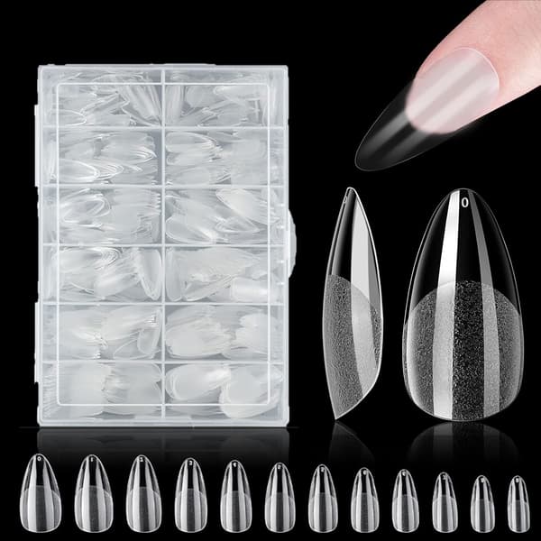 500 stk klare negltips, myk gel full dekning negltips for