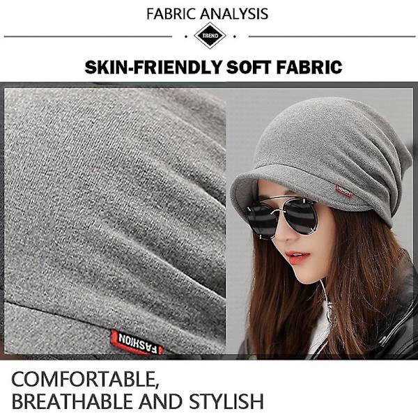 4 farger Damemote Skjerf&hatt med dobbel bruk Skjerflue Ny ensfarget Holde varm Peak Cap Casual Tide Høst Vinter Åkerfräkne Caps Varme og tykke Brown