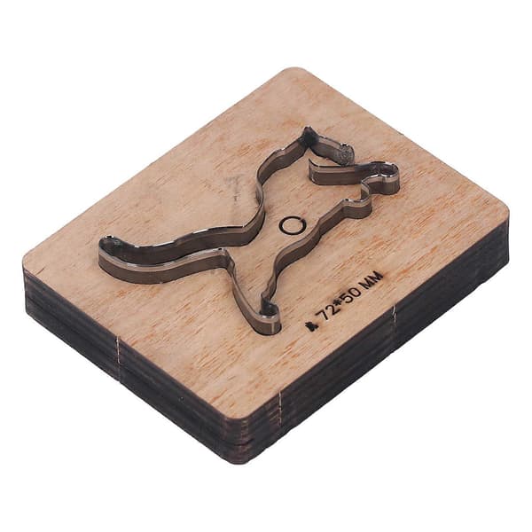 Læderskærestanse Tigerform Punch Cutter Håndværksform Værktøj 72x50mm til Papir Gummi