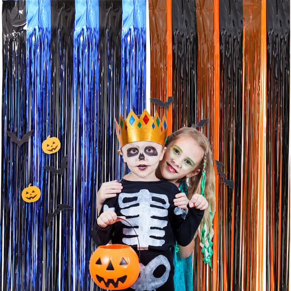 Gardiner Halloween Festdekorationer 2 stk Sort & Orange 1m*2m-blue+black