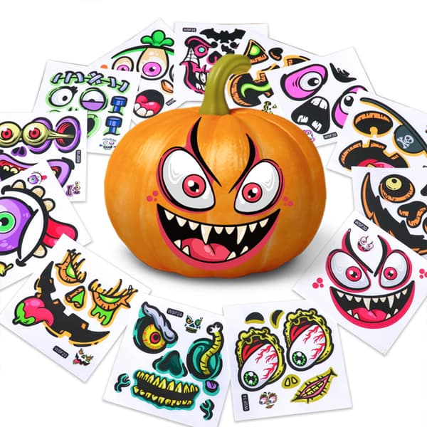 Halloween Pumpkin Decorating Stickers Mini Make Pumpkin Face 2