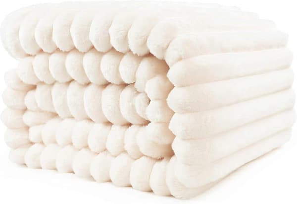 Koselig teppe, varmt og mykt sengeteppe/sofateppe til mor, kone og kjæreste, 100cmx150cm, Beige
