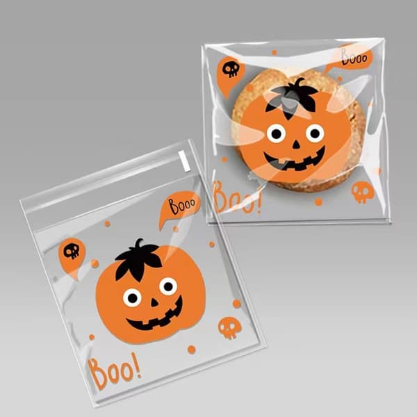 100 stk. Halloween Slikposer Plastik Slikposer GRÆSKAR