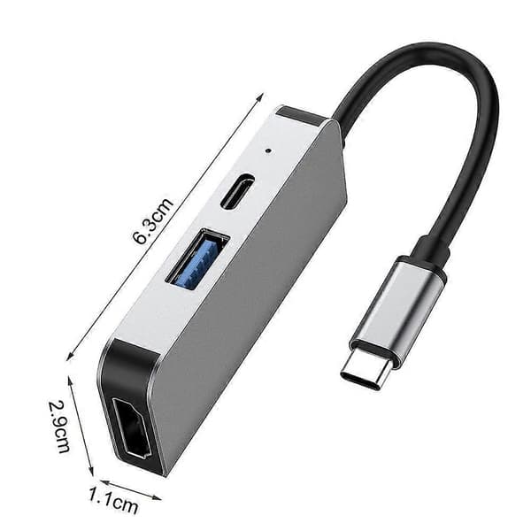 Typ-C till HDMI-kompatibel Hub Adapter 3 i 1 Dockningsstation 4K/30HZ Ingen Drivrutin Plug Play Höghastighetskortläsare