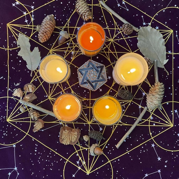 Metatrone's Cub Crystal Grid Altare Tarotduk Duk Sammet Astrologi Tarot Spådomskort Bordsduk Gobeläng 50*50cm