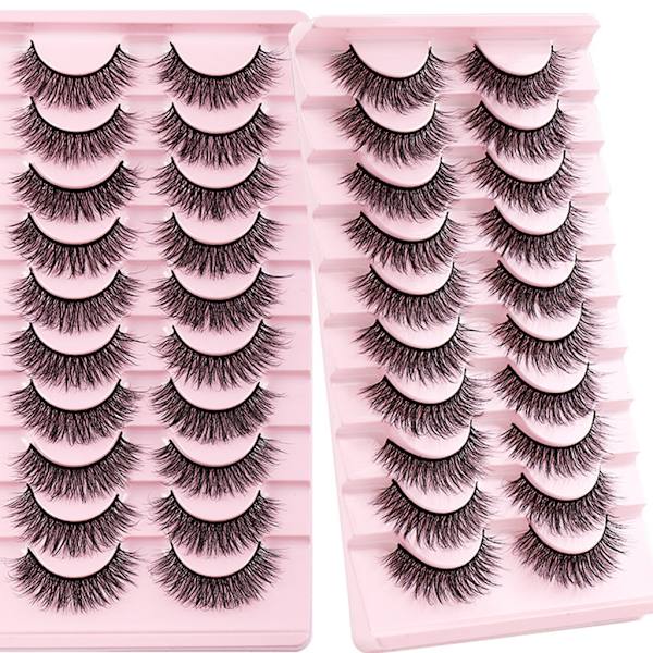 10 Par Mink Ögonfransar 3D Mink Fransar Tjocka Handgjorda Helremsa Fransar Grymhetsfria Mink Fransar Lösögonfransar Makeup C