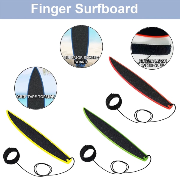 Finger Surfboard, Mini Gripbräda, Creative Cool Surfboard Leksak För Barn Tonåringar Vuxna | Surfa var som helst när som helst (3 st)