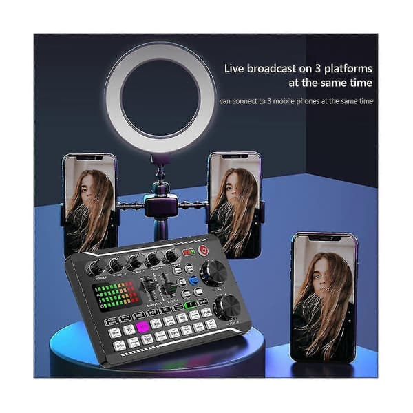 F998 Bm800 Set Bärbart Ljudkort Kit Kondensatormikrofon Set Live Ljudkort