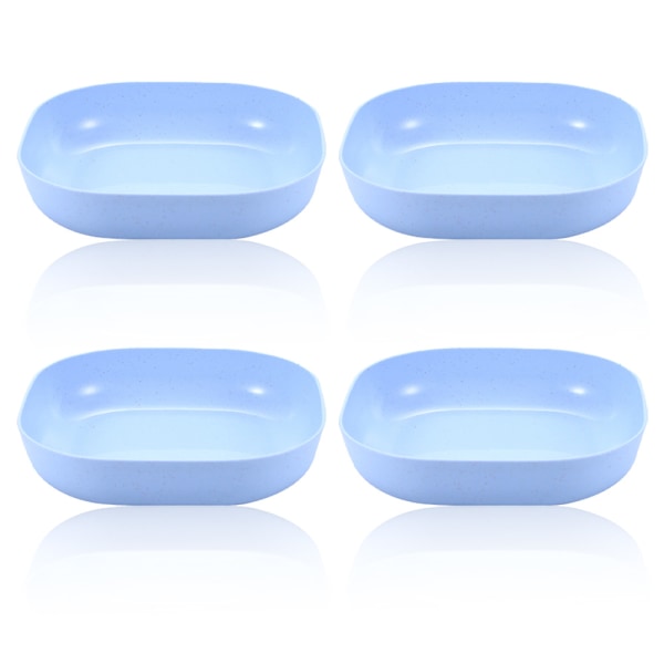 4 st polypropenplasttallrikar med djupa sidor för diskmaskin blue