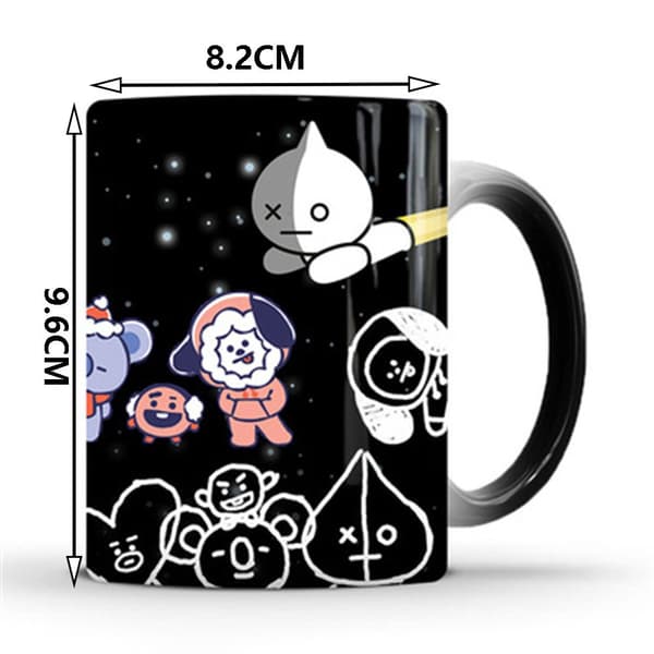 KPOP BTS BT21 -muki Luovat söpöt väriä vaihtavat mukit