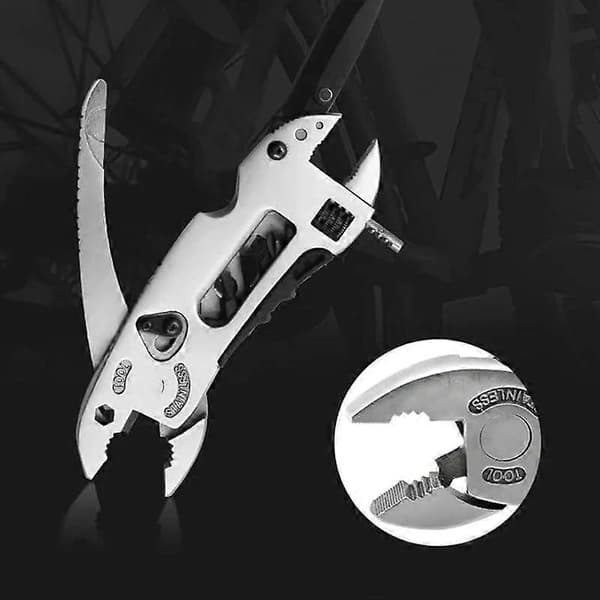 Udendørs Multiværktøjs Tang, Multitool Skruenøgle med 7 Værktøjer/Tang/Wire Cutter/Flad Skruetrækker/Phillips Skruetrækker/Bærbar