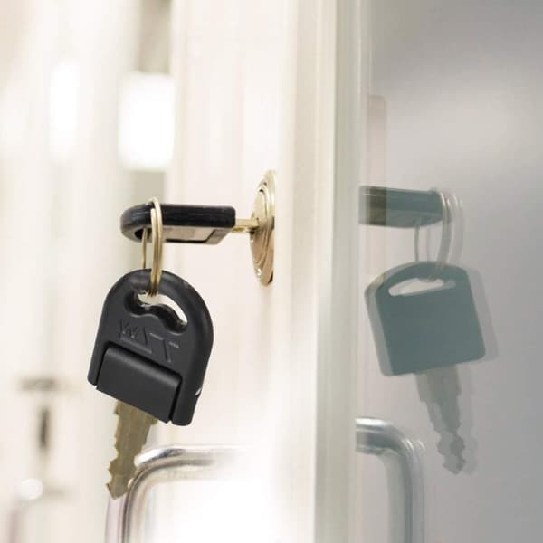4 stk. holdbar skuffelås med hasp og knop i zinklegering