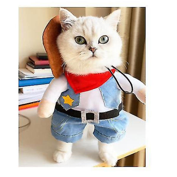 Katt Kläder för husdjur Polissköterska Cow-boy Rolig upprätt kostym cow-boy M