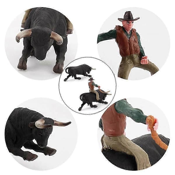 Realistisk oksefigur, okseridende dukke, samleobjekt, dyrefigurer, modell, statisk statue, pedagogiske leker for barn, hjemmedekorasjon