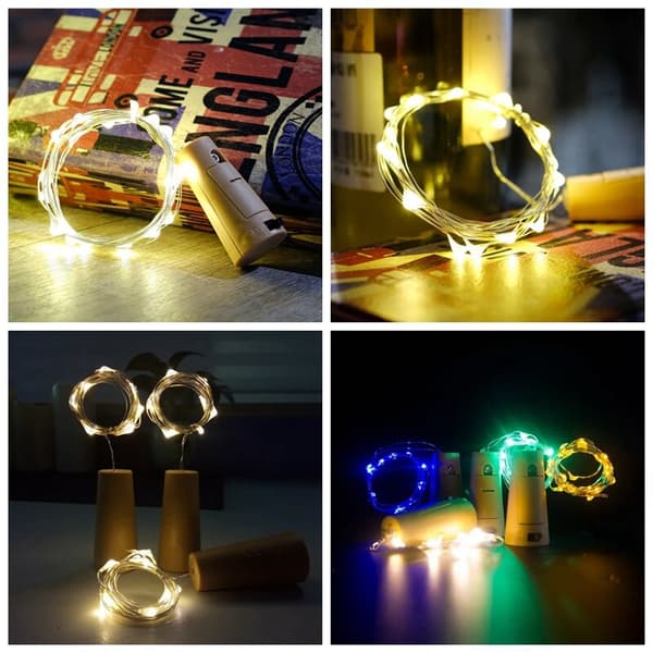 LED-valonauha pulloon (paristolla) halloween joululamppu Yellow 1PC