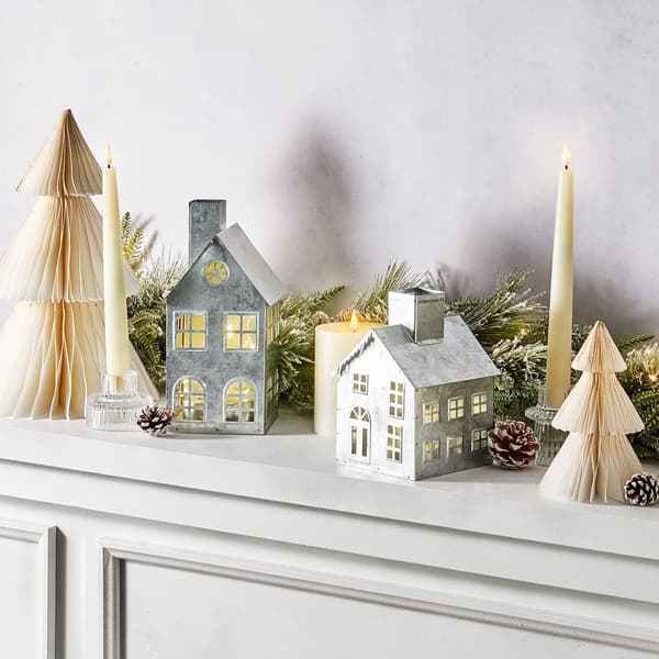 Julepynt i papir - Sett med 2 honeycomb-trær, 6 tommer og 8 tommer