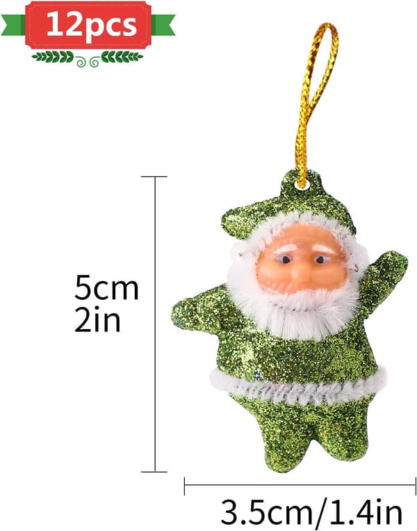 12 stycken julgransdekoration Santa docka hänge jul