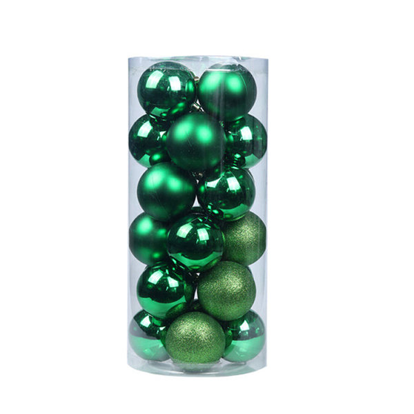 24-pack julbollsdekorationer 40 mm splittringssäker Färgglad Dark Green