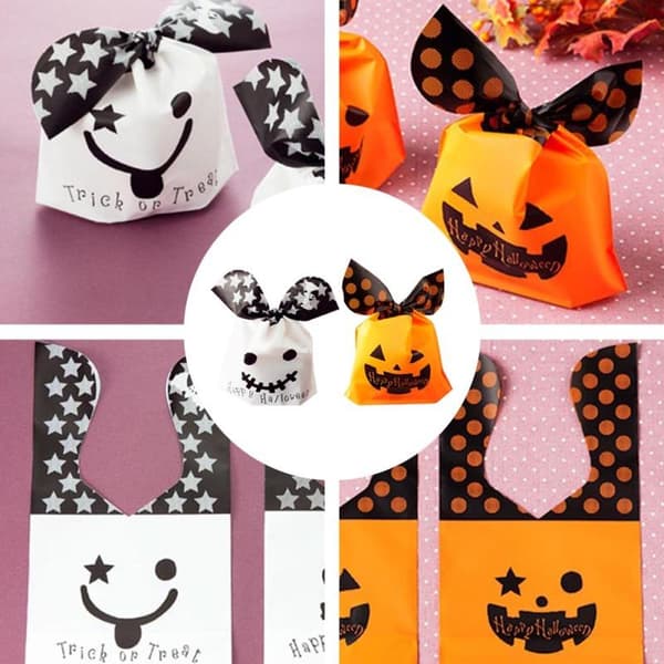 50-pack Halloween söta godispåsar för barn white 50pcs
