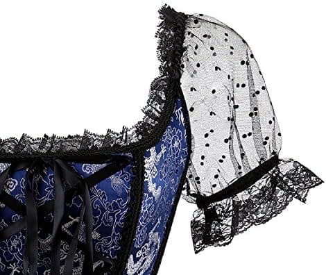 Korsetter för kvinnor Overbust Bustier Top Gothic exy houlder 8108blue S