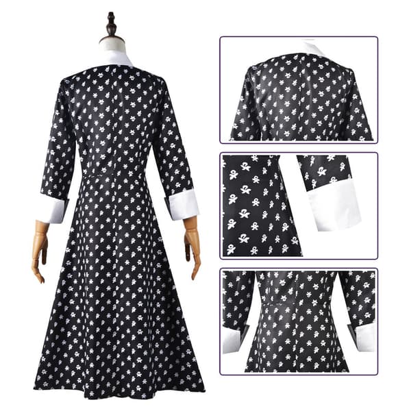 Kvinder Onsdag Addams Kjole, Halloween Kostumer Kjole Style 4 2XL