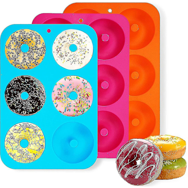 3 st Silikon Form Donut Bakpanna Form Ark Form Munkar